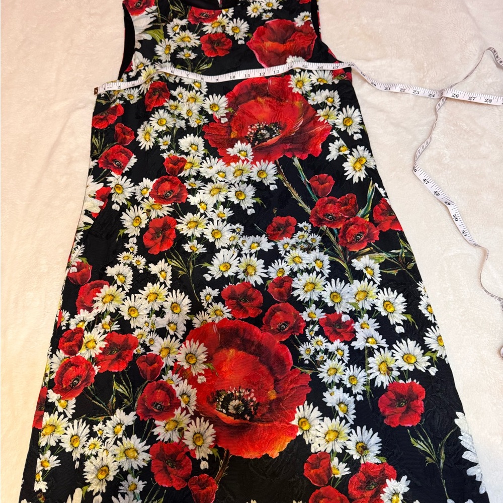 Dolce & Gabbana Black Dress with Red and White Floral Design - Picture 13 of 17